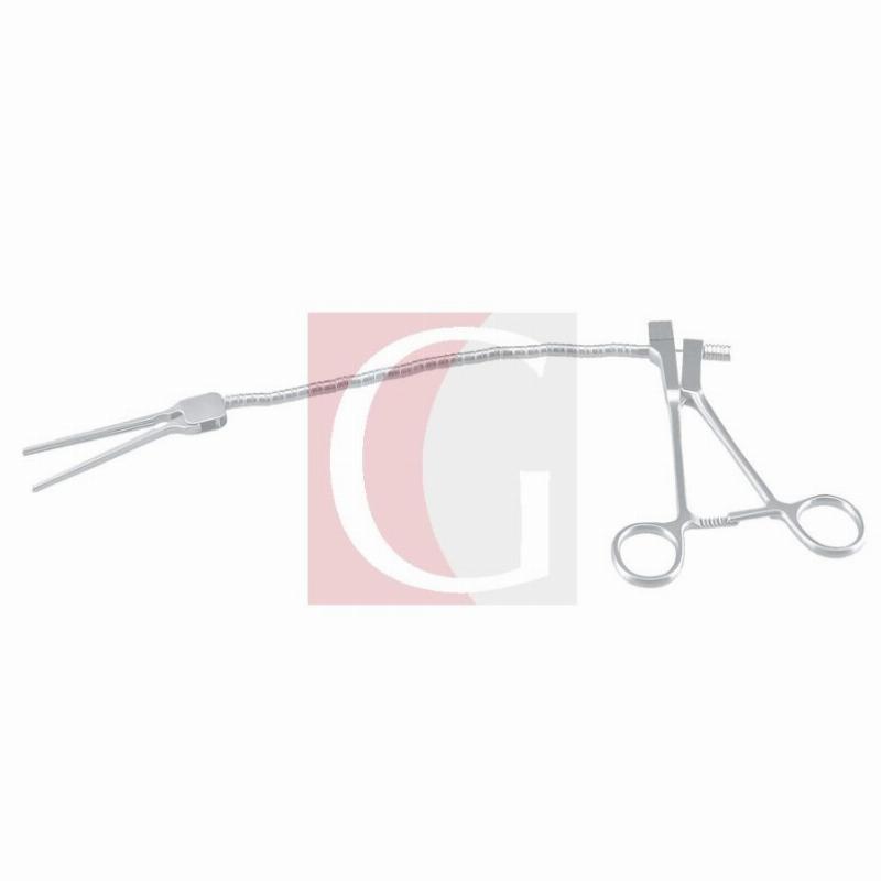 Гнучкий атравматичний затискач щелепа 50 мм, з кільцевою ручкою , по типу Дебейкі (Гайстер, 34-7285)